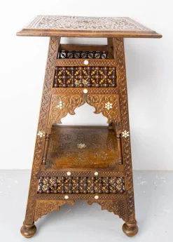 Online Pamono Syrian Hand-Carved Pedestal, Early 20th Century