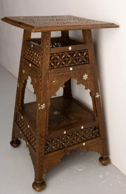 Online Pamono Syrian Hand-Carved Pedestal, Early 20th Century