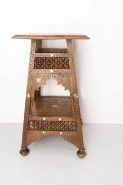 Online Pamono Syrian Hand-Carved Pedestal, Early 20th Century