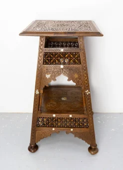 Online Pamono Syrian Hand-Carved Pedestal, Early 20th Century