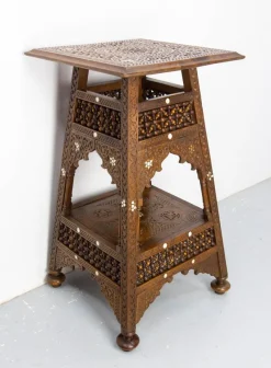Online Pamono Syrian Hand-Carved Pedestal, Early 20th Century