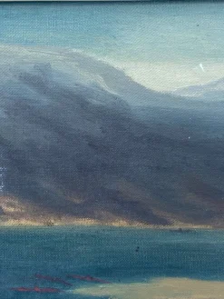 Pamono T. Mörk-Ossians, Mountain Landscape, 20th Century, Oil on Panel, Framed><noscript><img width=