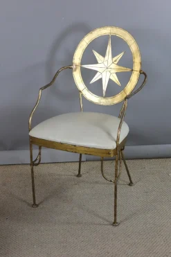 Clearance Pamono Table and Chairs in Gilded Iron, Set of 9