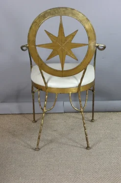Clearance Pamono Table and Chairs in Gilded Iron, Set of 9