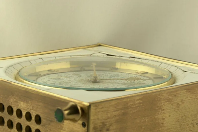 Pamono Table Clock with Hour Strike from Junghans, Germany, 1950s> Clocks