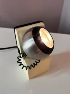 Pamono Table Lamp in White and Silver with Ball Head from Osram> Ceiling Lights