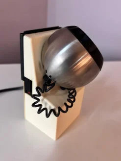 Pamono Table Lamp in White and Silver with Ball Head from Osram><noscript><img width=