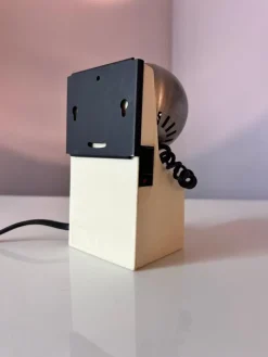 Pamono Table Lamp in White and Silver with Ball Head from Osram><noscript><img width=
