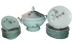 Clearance Pamono Table Service Ankara Model from Tharaud Limoges, Set of 18