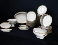 Pamono Table Service in Limoges Porcelain by Betoule et Legrand, 1890s, Set of 57><noscript><img width=