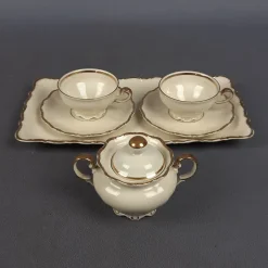 Online Pamono Table Set in White and Gold Porcelain from Seltmann Weiden Bavaria Theresia, 1960s, Set of 6
