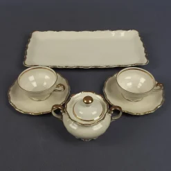 Online Pamono Table Set in White and Gold Porcelain from Seltmann Weiden Bavaria Theresia, 1960s, Set of 6