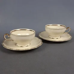 Online Pamono Table Set in White and Gold Porcelain from Seltmann Weiden Bavaria Theresia, 1960s, Set of 6