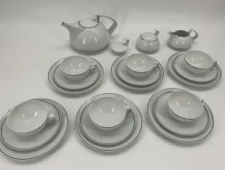 Sale Pamono Tac Tea Service in Platinum by Walter Gropius for Rosenthal, Set of 25