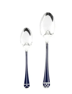 Hot Pamono Talisman Blue Lacquer Cutlery Set from Christofle, Set of 24