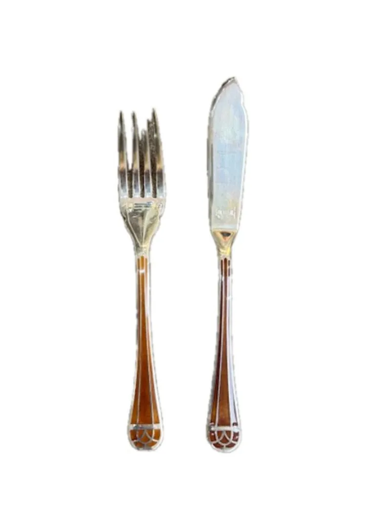 Pamono Talisman Siena Fish Cutlery Set from Christofle, 1960s, Set of 12> Cutlery & Serving Utensils