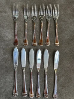 Pamono Talisman Siena Fish Cutlery Set from Christofle, 1960s, Set of 12><noscript><img width=