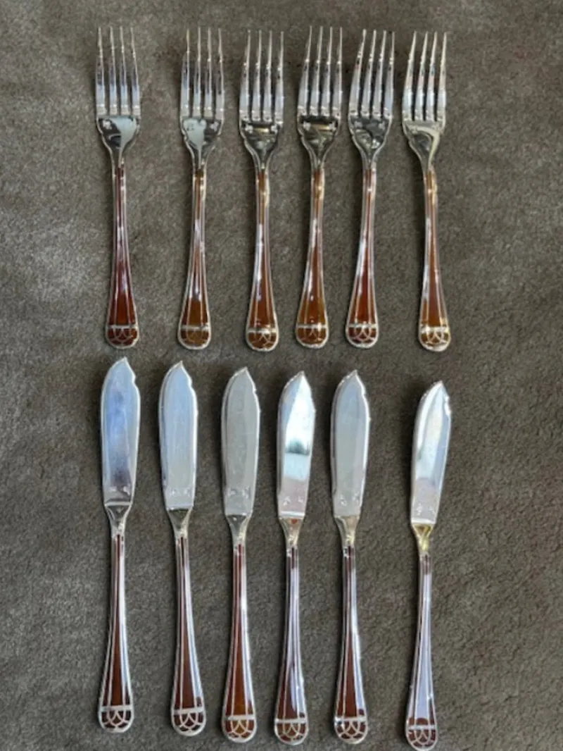 Pamono Talisman Siena Fish Cutlery Set from Christofle, 1960s, Set of 12> Cutlery & Serving Utensils