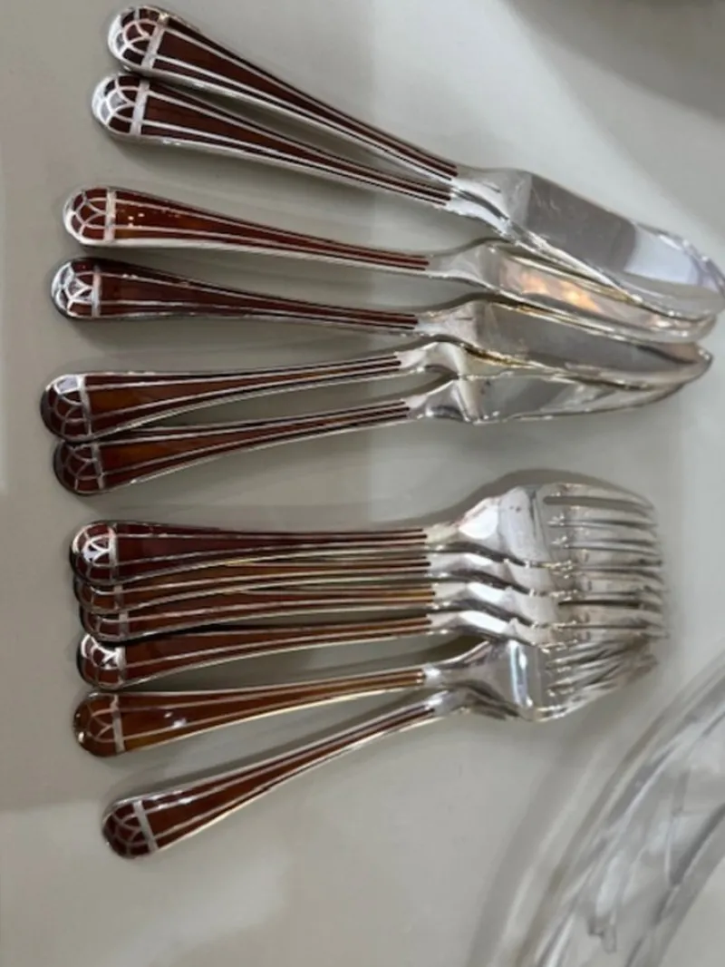 Pamono Talisman Siena Fish Cutlery Set from Christofle, 1960s, Set of 12> Cutlery & Serving Utensils