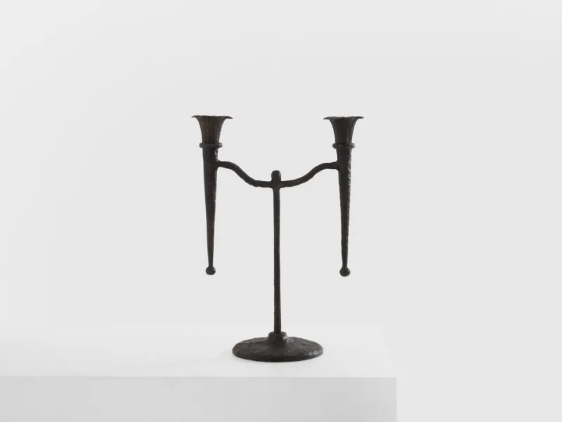 Pamono Tall Brutalist French Bronze Candleholder, 1940> Candleholders