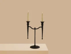 Pamono Tall Brutalist French Bronze Candleholder, 1940><noscript><img width=