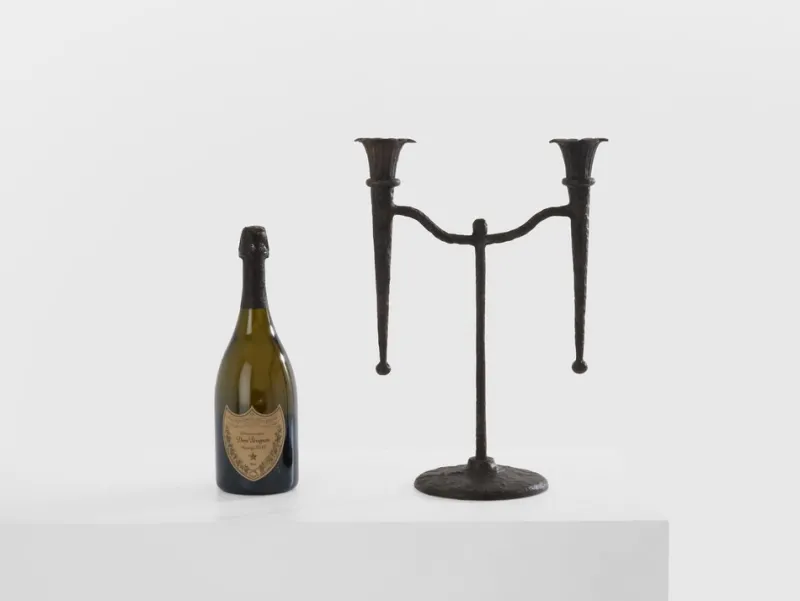 Pamono Tall Brutalist French Bronze Candleholder, 1940> Candleholders