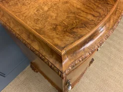 Pamono Tall Burr Walnut Pedestals, 1910, Set of 2> Pedestals And Columns