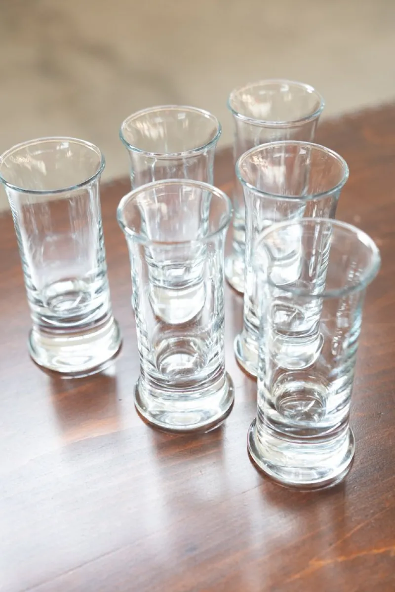 Pamono Tall Crystal Liqueur Glasses, 1970, Set of 6> Glassware