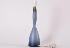 Hot Pamono Tall Danish Modern Gourd-Shaped Table Lamp in Blue Glass from Kastrup Holmegaard, 1960s