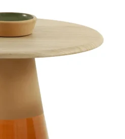 Pamono Tall Sablier Oak and Clay Coffee Table by Morica Design><noscript><img width=