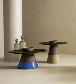Pamono Tall Sablier Oak and Clay Coffee Table by Morica Design><noscript><img width=