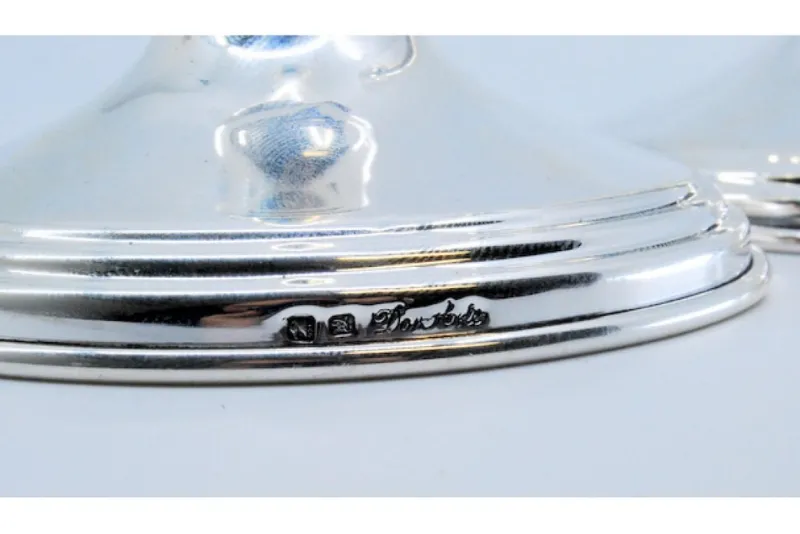 Pamono Tall Silver Candlesticks with Smooth Stems and Circular Bases> Candleholders