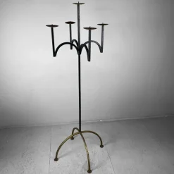 Pamono Tall Wrought Iron Candleholder, 1970s><noscript><img width=