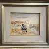 Pamono Tamburi, Old Man by the Sea, 20th Century, Watercolor Painting> Work On Paper