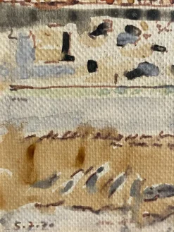 Pamono Tamburi, Old Man by the Sea, 20th Century, Watercolor Painting><noscript><img width=