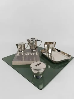 Pamono Tea / Coffee Set attributed to Gio Ponti for Parco Dei Principi Hotel, Rome, 1960s, Set of 5><noscript><img width=