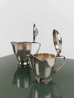 Pamono Tea / Coffee Set attributed to Gio Ponti for Parco Dei Principi Hotel, Rome, 1960s, Set of 5><noscript><img width=