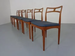 Pamono Teak & Kvadrat Hallingdal Model 94 Dining Chairs by Johannes Andersen for Christian Linneberg, 1960s, Set of 6><noscript><img width=