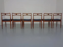 Pamono Teak & Kvadrat Hallingdal Model 94 Dining Chairs by Johannes Andersen for Christian Linneberg, 1960s, Set of 6><noscript><img width=
