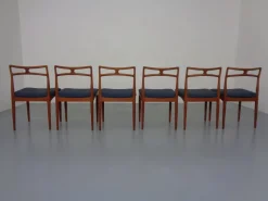 Pamono Teak & Kvadrat Hallingdal Model 94 Dining Chairs by Johannes Andersen for Christian Linneberg, 1960s, Set of 6><noscript><img width=