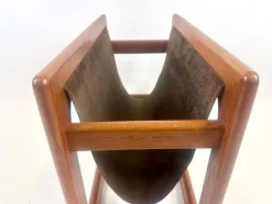 Pamono Teak & Leather Magazine Rack attributed to Aksel Kjersgaard for Salin Mobler, 1970s><noscript><img width=