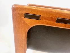 Pamono Teak & Leather Magazine Rack attributed to Aksel Kjersgaard for Salin Mobler, 1970s><noscript><img width=