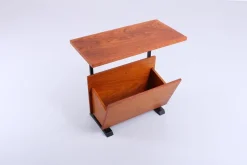 New Pamono Teak and Black Magazine Rack by Cees Braakman for Pastoe, 1950s