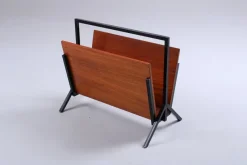 Outlet Pamono Teak and Black Magazine Rack by Cees Braakman for Pastoe, 1950s