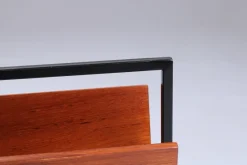 Outlet Pamono Teak and Black Magazine Rack by Cees Braakman for Pastoe, 1950s