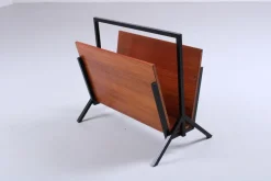Outlet Pamono Teak and Black Magazine Rack by Cees Braakman for Pastoe, 1950s