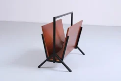 Outlet Pamono Teak and Black Magazine Rack by Cees Braakman for Pastoe, 1950s