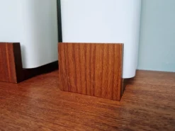 New Pamono Teak and White Opaline Wall Lights by Louis Kalff, 1960, Set of 2