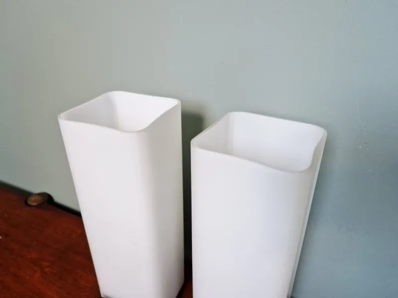 New Pamono Teak and White Opaline Wall Lights by Louis Kalff, 1960, Set of 2
