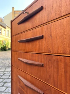 Sale Pamono Teak Chest of Drawers with Lock, Denmark